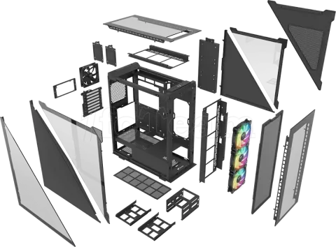 Photo de Boitier Moyen Tour ATX Thermaltake Divider 500 TG RGB avec panneau vitré (Noir)