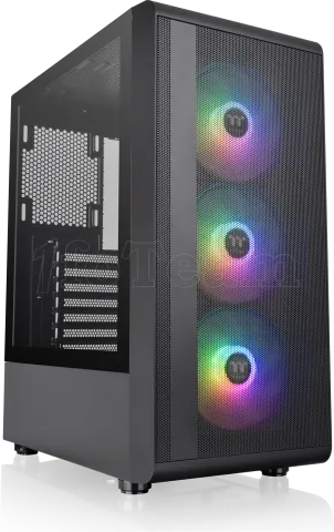 Photo de Boitier Moyen Tour ATX Thermaltake S200 TG RGB avec panneau vitré (Noir)