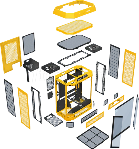 Photo de Boitier Moyen Tour ATX Thermaltake The Tower 600 avec panneaux vitrés (Jaune)