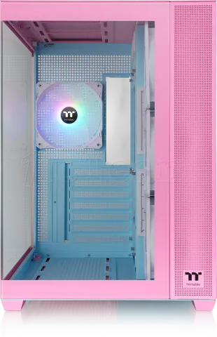 Photo de Boitier Moyen Tour ATX Thermaltake View 380 TG RGB avec panneaux vitrés (Rose/Bleu)
