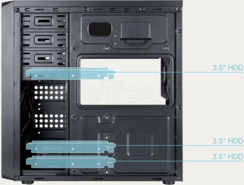 Photo de Boitier Moyen Tour ATX TooQ Prisma Ultra avec alimentation 500W (Noir)