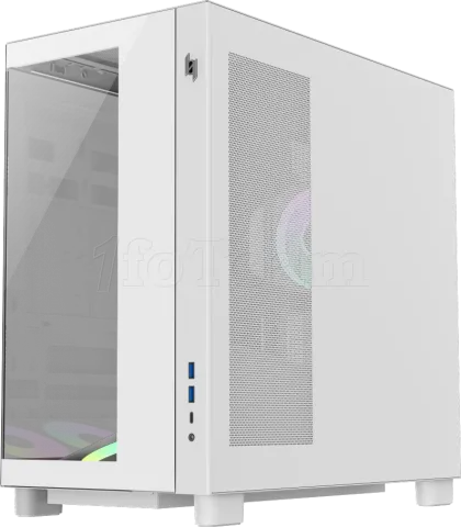 Photo de Boitier Moyen Tour ATX Xeron Nex C53 RGB avec panneaux vitrés (Blanc)