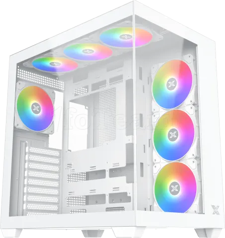 Photo de Boitier Moyen Tour ATX Xigmatek Aqua V Air RGB avec panneaux vitrés (Blanc)