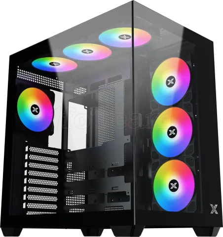 Photo de Boitier Moyen Tour ATX Xigmatek Aqua V Air RGB avec panneaux vitrés (Noir)