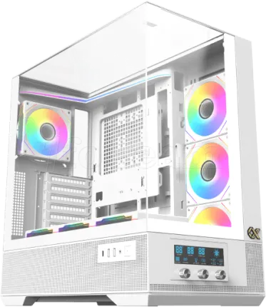 Photo de Boitier Moyen Tour ATX Xigmatek Vision RGB avec panneaux vitrés (Blanc)