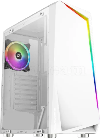 Photo de Boitier Moyen Tour ATX Xigmatek Vortex RGB avec panneau vitré (Blanc)