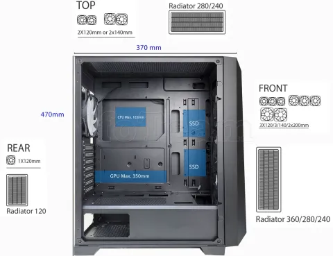 Photo de Boitier Moyen Tour ATX Xilence Xilent Breeze Performance A+X7 RGB avec panneau vitré (Noir)