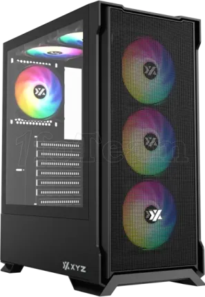 Photo de Boitier Moyen Tour ATX XYZ AirOne 300 X Mesh RGB avec panneau vitré (Noir)