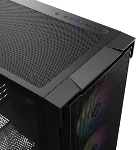 Photo de Boitier Moyen Tour ATX XYZ AirOne 300 X Mesh RGB avec panneau vitré (Noir)