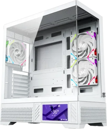 Photo de Boitier Moyen Tour ATX XYZ Aurorax 100 Pro RGB avec panneau vitré (Blanc)