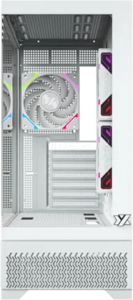 Photo de Boitier Moyen Tour ATX XYZ Aurorax 100 Pro RGB avec panneau vitré (Blanc)