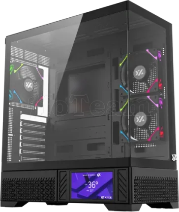 Photo de Boitier Moyen Tour ATX XYZ Aurorax 100 Pro RGB avec panneau vitré (Noir)