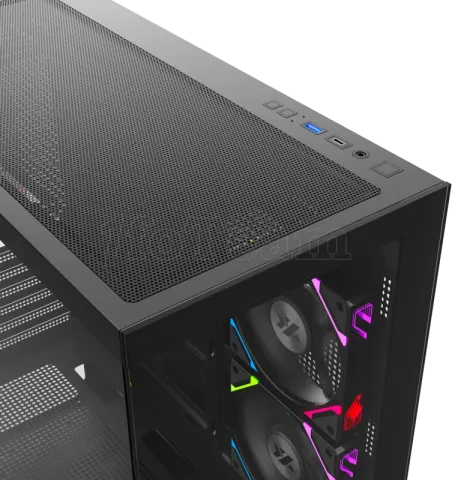 Photo de Boitier Moyen Tour ATX XYZ Aurorax 100 Pro RGB avec panneau vitré (Noir)