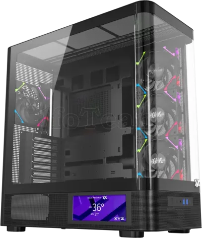Photo de Boitier Moyen Tour ATX XYZ Quantum Pro RGB avec panneaux vitrés (Noir)