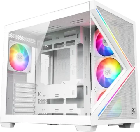 Photo de Boitier Moyen Tour ATX XYZ Qubex RGB avec panneaux vitrés (Blanc)