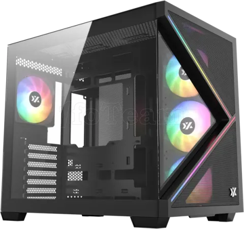 Photo de Boitier Moyen Tour ATX XYZ Qubex RGB avec panneaux vitrés (Noir)