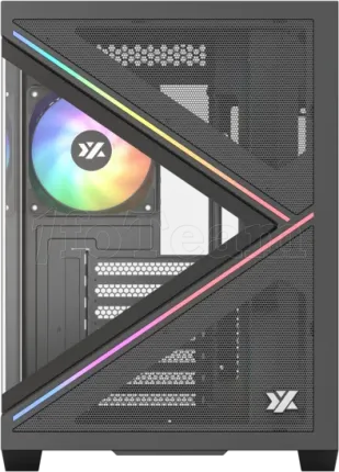 Photo de Boitier Moyen Tour ATX XYZ Qubex RGB avec panneaux vitrés (Noir)