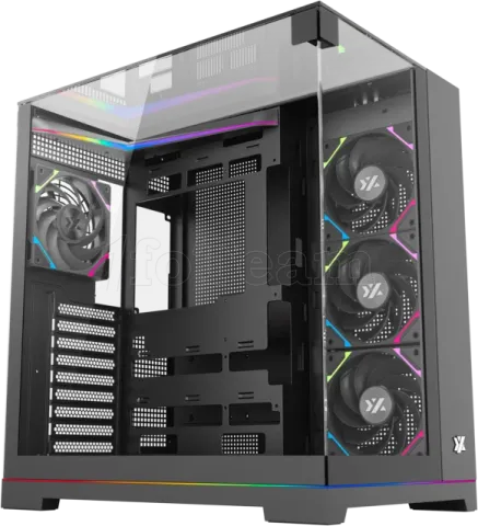 Photo de Boitier Moyen Tour ATX XYZ Tesseract RGB avec panneaux vitrés (Noir)