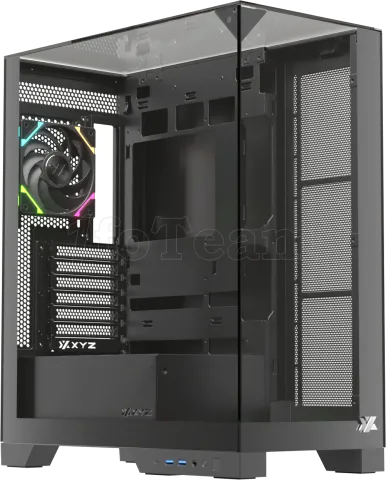 Photo de Boitier Moyen Tour ATX XYZ Trifecta Hydrotemp RGB avec panneaux vitrés (Noir) avec Watercooling