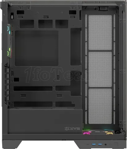Photo de Boitier Moyen Tour ATX XYZ Trifecta Hydrotemp RGB avec panneaux vitrés (Noir) avec Watercooling