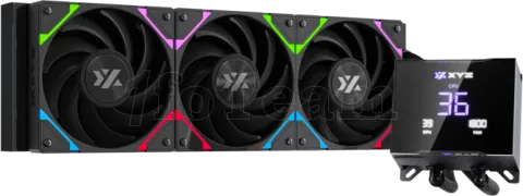 Photo de Boitier Moyen Tour ATX XYZ Trifecta Hydrotemp RGB avec panneaux vitrés (Noir) avec Watercooling