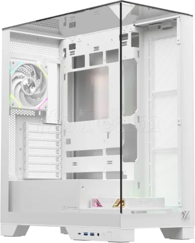 Photo de Boitier Moyen Tour ATX XYZ Trifecta RGB avec panneaux vitrés (Blanc) avec Watercooling Hydrotemp 360mm