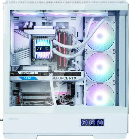 Photo de Boitier Moyen Tour ATX Zalman P50 DS RGB avec panneaux vitrés (Blanc)