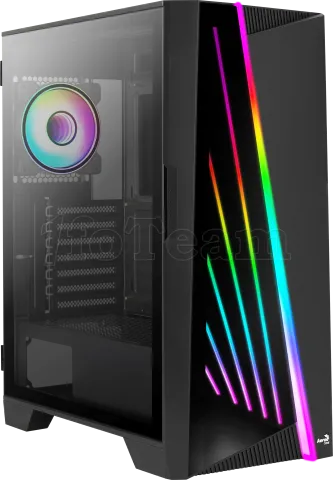 Photo de Boitier Moyen Tour E-ATX AeroCool Mirage V1 RGB avec panneau vitré (Noir)