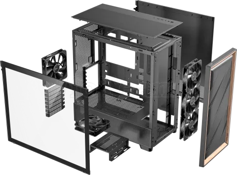 Photo de Boitier Moyen Tour E-ATX Antec Flux avec panneau vitré (Noir/Marron)