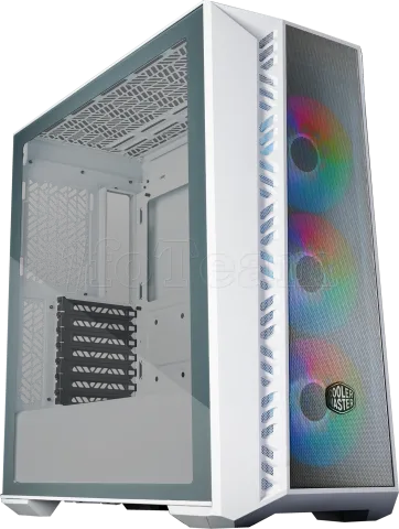 Photo de Boitier Moyen Tour E-ATX Cooler Master MasterBox MB520 Mesh RGB avec panneau vitré (Blanc)