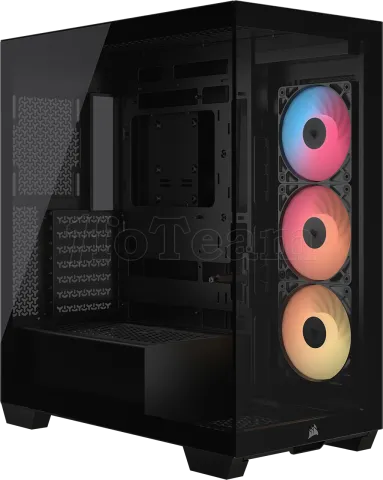 Photo de Boitier Moyen Tour E-ATX Corsair 3500X RS-R RGB avec panneaux vitrés (Noir)