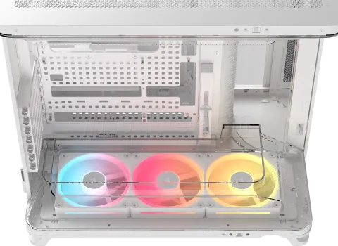 Photo de Boitier Moyen Tour E-ATX Corsair Air 5400 LX-R iCue Link RGB avec panneaux vitrés (Blanc)