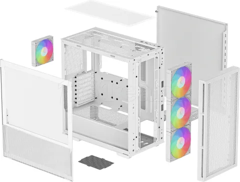 Photo de Boitier Moyen Tour E-ATX DeepCool CH560 RGB avec panneau vitré (Blanc)
