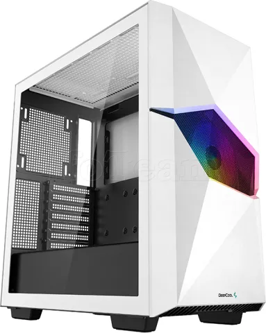 Photo de Boitier Moyen Tour E-ATX DeepCool Cyclops RGB avec panneau vitré (Blanc)