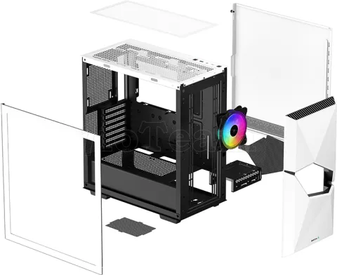 Photo de Boitier Moyen Tour E-ATX DeepCool Cyclops RGB avec panneau vitré (Blanc)