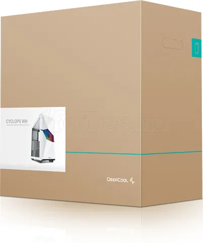 Photo de Boitier Moyen Tour E-ATX DeepCool Cyclops RGB avec panneau vitré (Blanc)