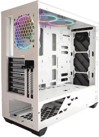 Photo de Boitier Moyen Tour E-ATX InWin 216 RGB avec panneau vitré + alimentation 750W (Blanc)