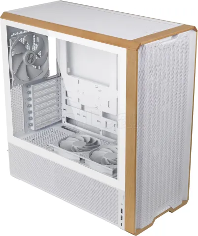Photo de Boitier Moyen Tour E-ATX Lian-Li Lancool 217 avec panneau vitré (Blanc/Marron)