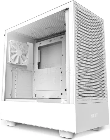 Photo de Boitier Moyen Tour E-ATX NZXT H5 Flow avec panneau vitré (Blanc)