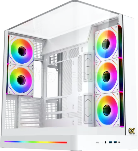 Photo de Boitier Moyen Tour E-ATX Xigmatek Pano II RGB avec panneaux vitrés (Blanc)