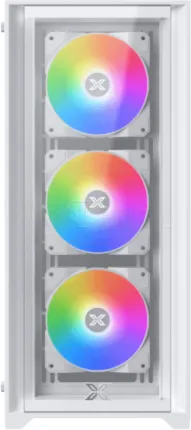 Photo de Boitier Moyen Tour E-ATX Xigmatek Quantum RGB avec panneaux vitrés (Blanc)
