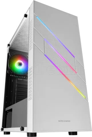 Photo de Boitier Moyen Tour XL-ATX Mars Gaming MC-U3 RGB avec panneau vitré (Blanc)