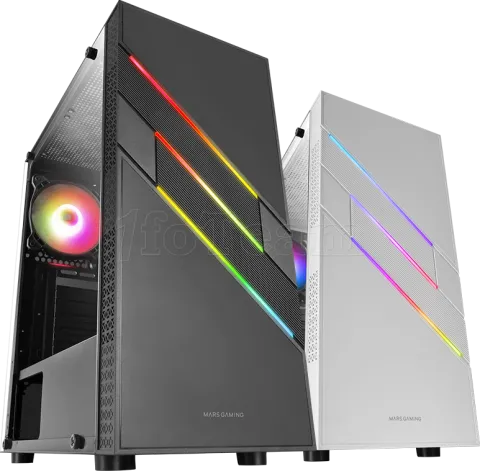 Photo de Boitier Moyen Tour XL-ATX Mars Gaming MC-U3 RGB avec panneau vitré (Noir)