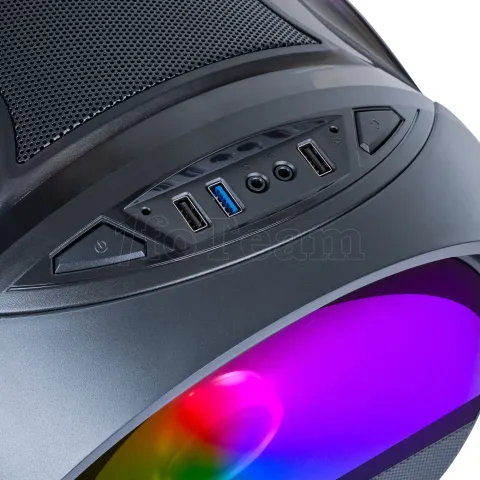 Photo de Boitier Tube Micro ATX Mars Gaming MC-Cylon RGB avec panneau vitré (Noir)