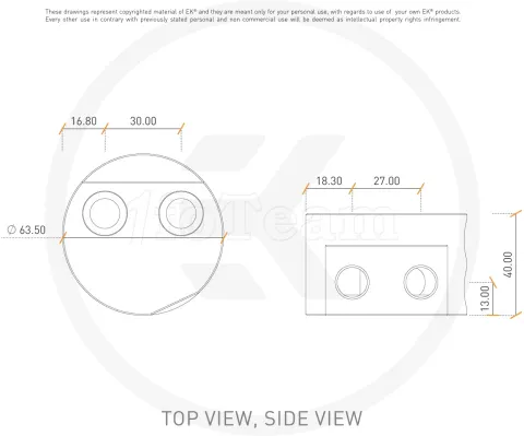 Photo de Bouchon de Réservoir Ekwb EK-RES X3 Bottom (Blanc)