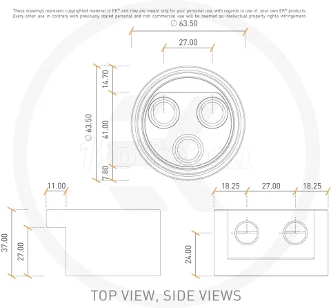 Photo de Bouchon de Réservoir Ekwb EK-RES X3 Multiport Top (Blanc)