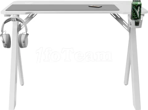 Photo de Bureau Gamer Mars Gaming MGD RGB - 100cm (Blanc)