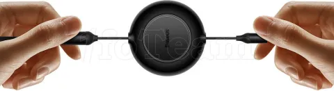 Photo de Câble 3en1 rétractable Baseus Bright Mirror USB 2.0 type A vers Micro USB, USB-C & Lightning M/M 1,1m 66W (Noir)