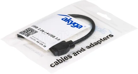 Photo de Cable adaptateur Akyga USB 2.0 (10 broches) vers port interne USB 3.0 (20 broches)