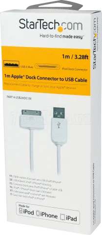 Photo de Câble adaptateur Apple Dock 30 broches StarTech vers USB 2.0 (Type A) 1m (Blanc)